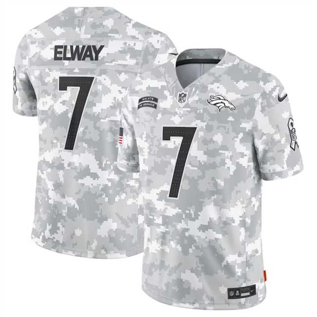 Men%27s Denver Broncos #7 John Elway 2024 Arctic Camo Salute To Service Limited Stitched Jersey Dyin->denver broncos->NFL Jersey